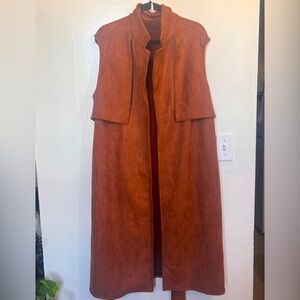 Chic Sleeveless Brown Jacket